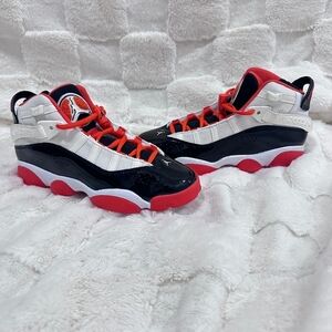 Jordan 6 Rings Red and Black Athletic Shoes